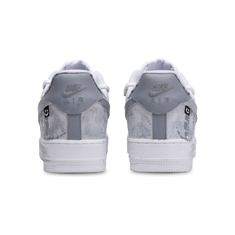 Custom Air Force 1 Shoes Silver Gray Snake Dance - Image 5