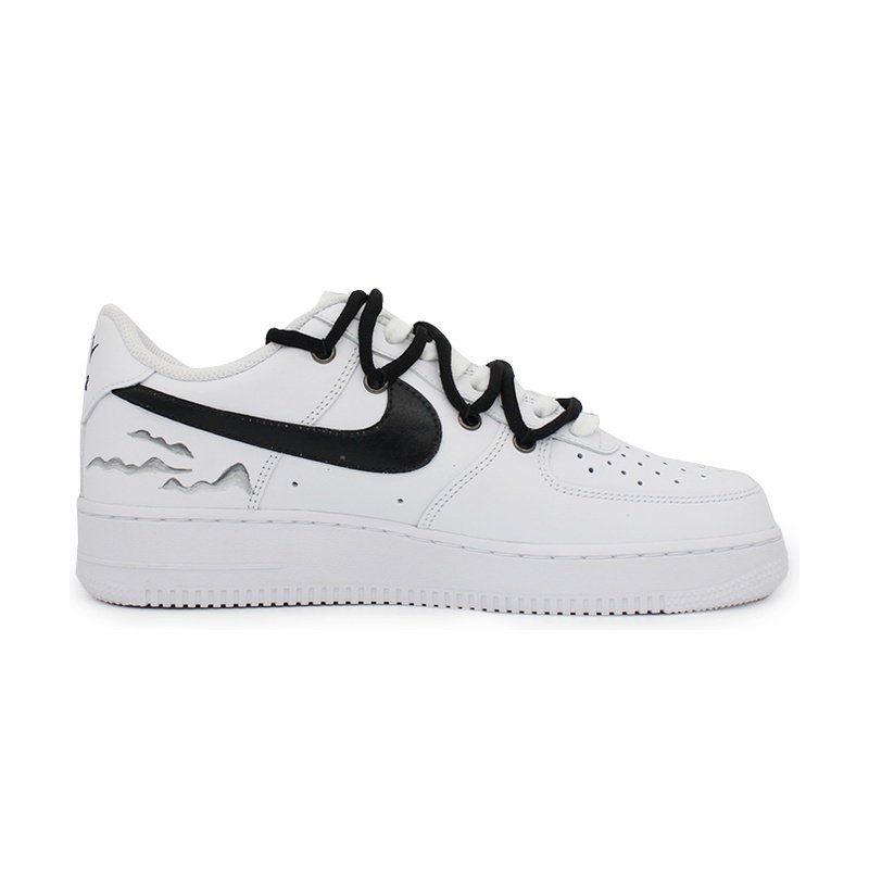 Custom Air Force 1 Shoes White Gray Mountain Clouds - Image 2
