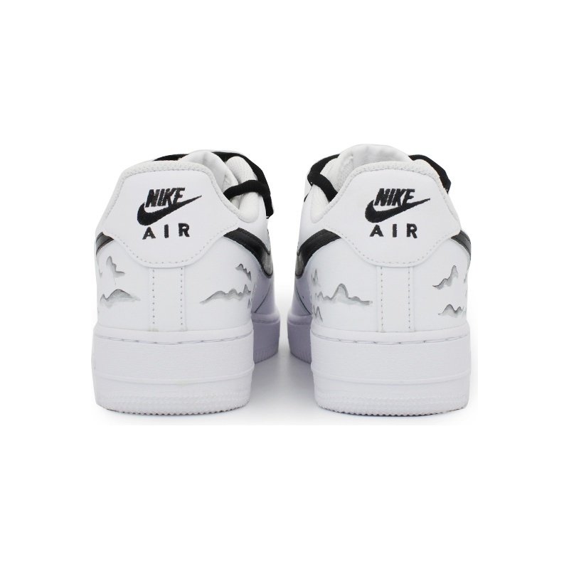 Custom Air Force 1 Shoes White Gray Mountain Clouds - Image 5