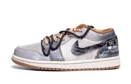 Custom Jordan Shoes Gray Cyan Timeless Splash